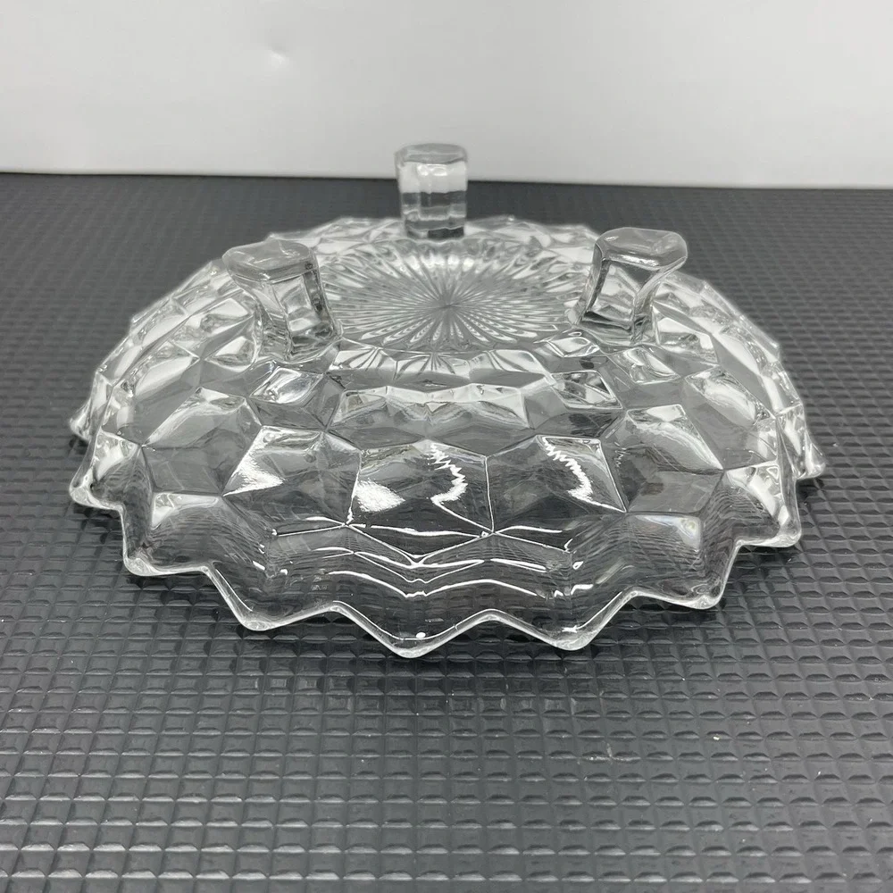 Vintage Fostoria American Clear Cubist Glass 6.5